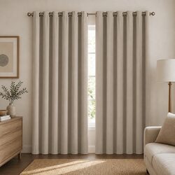 Simple Yet Effective Beige Blackout Curtain Panels