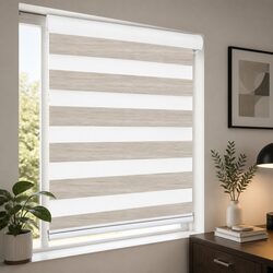 Zebra Roller Blind Blackout Curtain 60x210cm - Perfect Fit