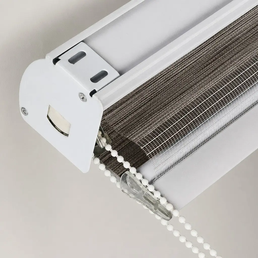 Zebra Roller Blind White 60x210cm Dual Layer Light Control Privacy Shade