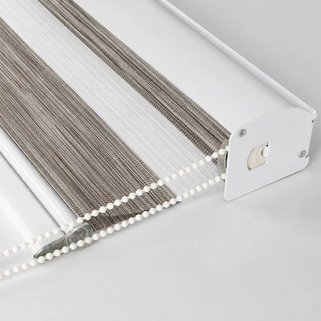 Zebra Roller Blind Beige 90x210cm Light Control Blackout Window Shade Double Layer Fabric
