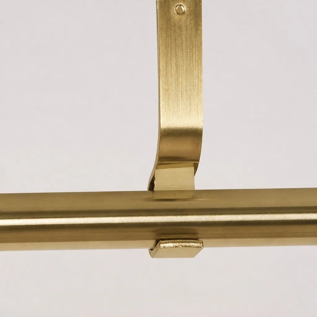 Extendable Curtain Rod Set Antique Brass Adjustable Steel Pole Quiet Rail Silencer Sliders