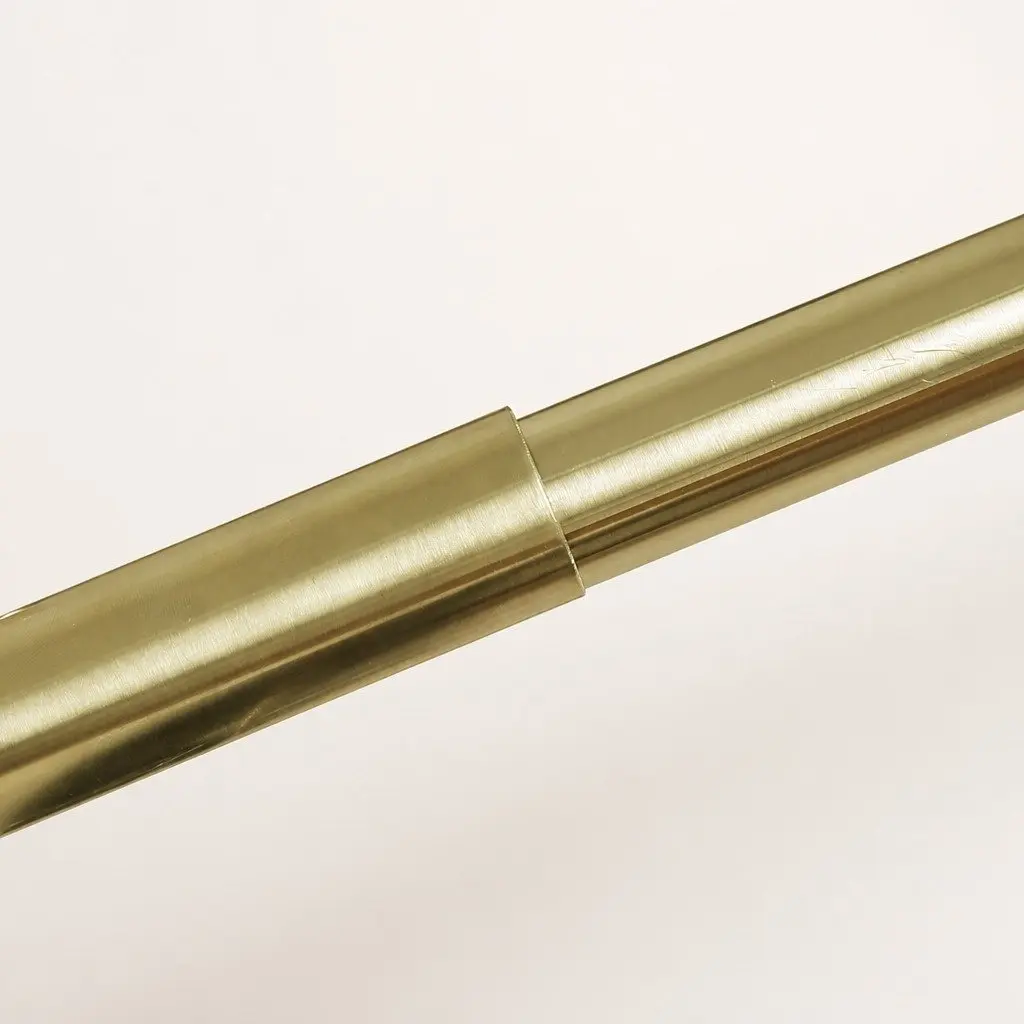 Extendable Curtain Rod Set Antique Brass Adjustable Steel Pole Quiet Rail Silencer Sliders