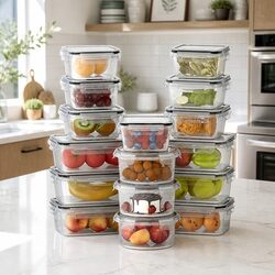 Food Storage Container Set 16-Piece Airtight Stackable Kitchen Pantry Organizer