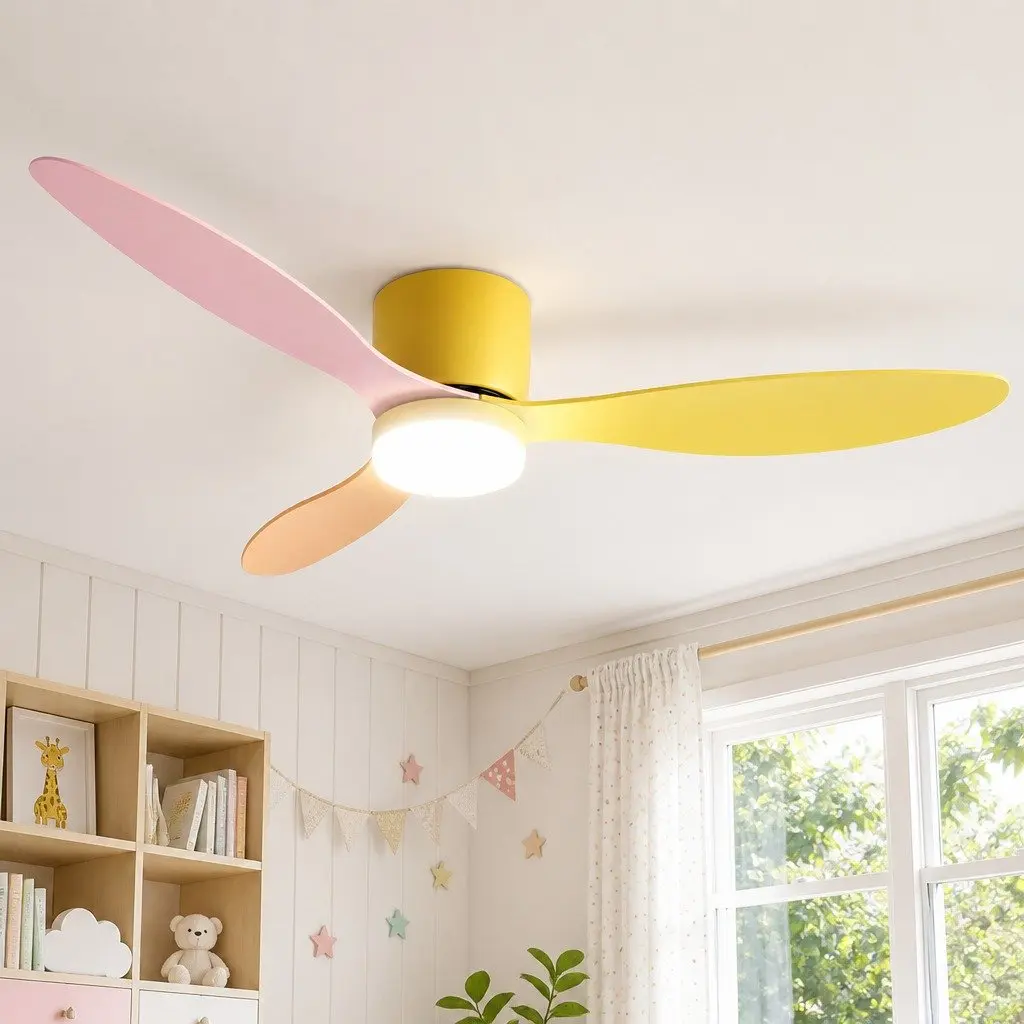 Ceiling Fan 52 Inch White DC Motor 3 Blade LED Light Remote Control Indoor Outdoor