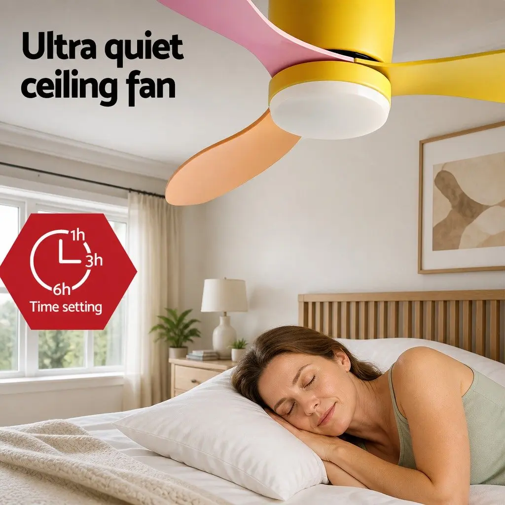 Ceiling Fan 52 Inch White DC Motor 3 Blade LED Light Remote Control Indoor Outdoor