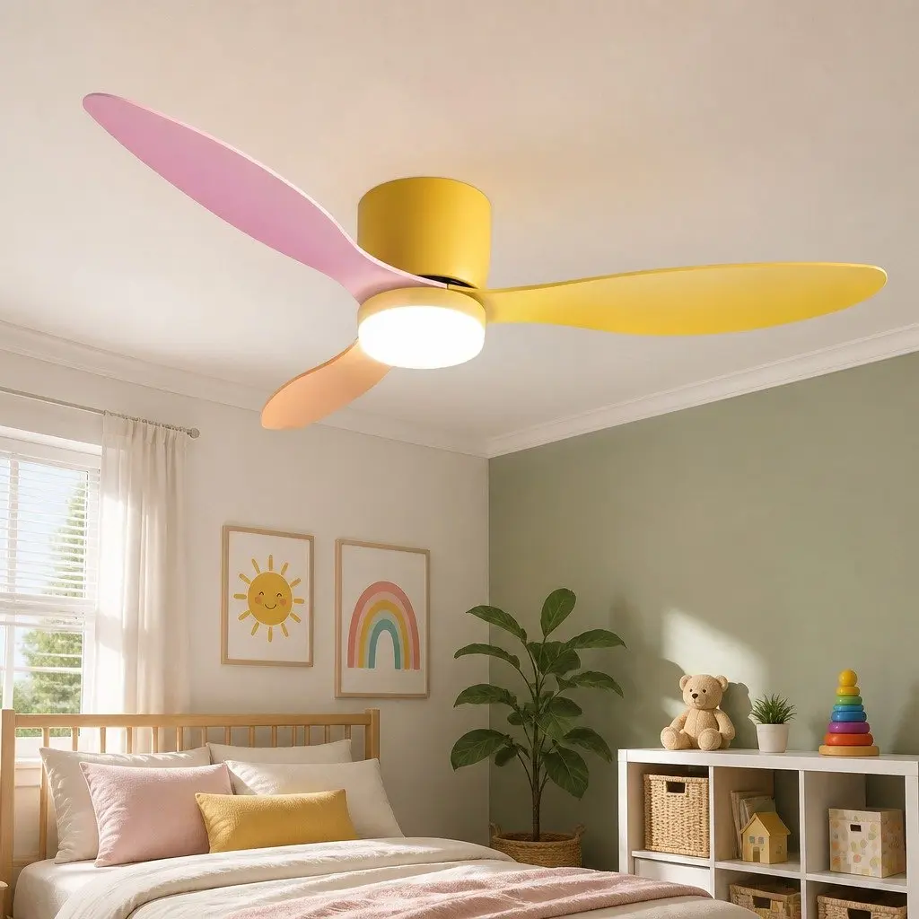 Ceiling Fan 52 Inch White DC Motor 3 Blade LED Light Remote Control Indoor Outdoor