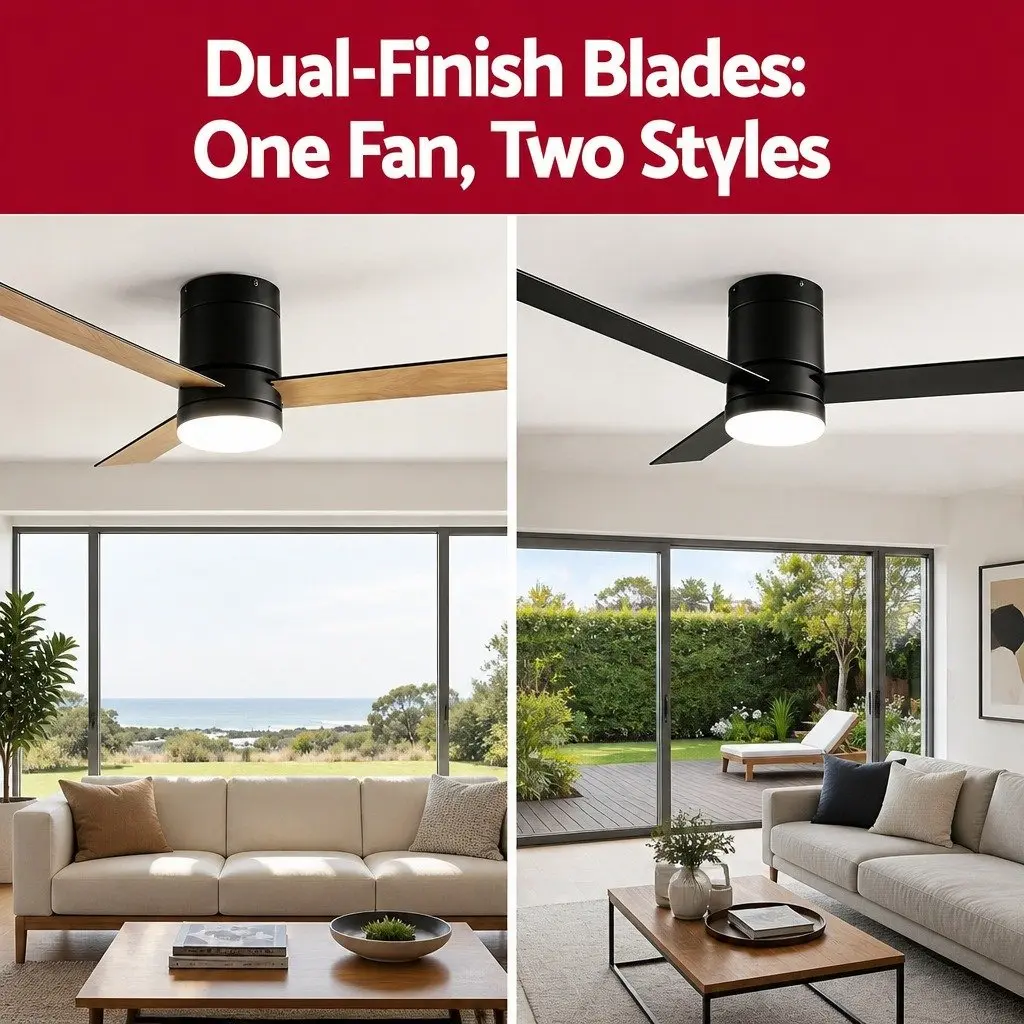 Ceiling Fan Black 52 Inch 3 Blade DC Motor LED Light Remote Control Reverse Airflow