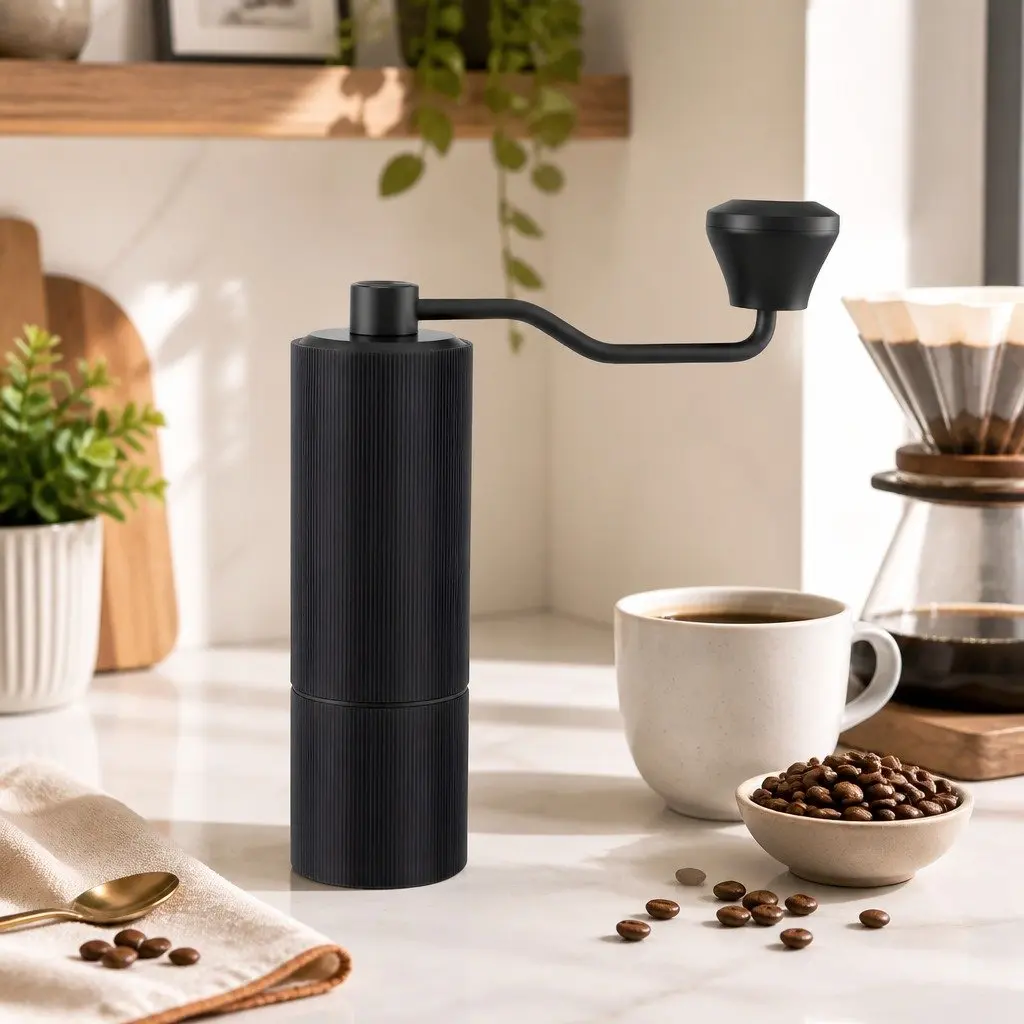 Manual Coffee Grinder Dark Grey 18.5cm 24 Adjustable Grind Settings Portable