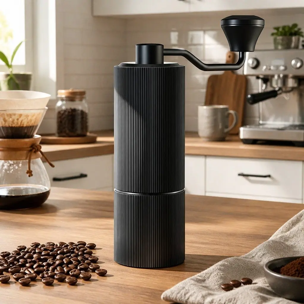 Manual Coffee Grinder Dark Grey 18.5cm 24 Adjustable Grind Settings Portable