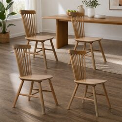 Windsor Dining Chairs: Durable Oak Frame, 150kg Capacity