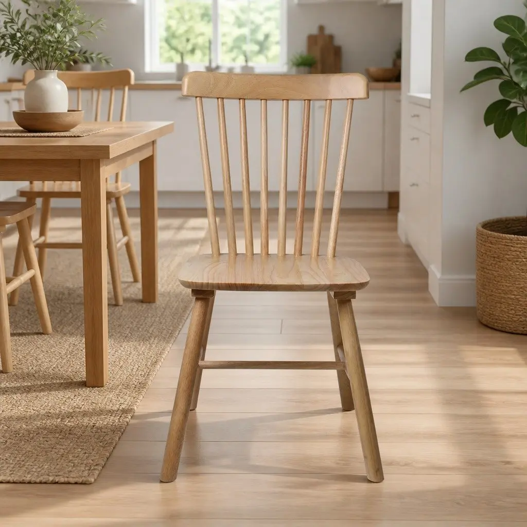 Dining Chairs Oak 6 Piece Classic Windsor Style Solid Wood Kitchen Lounge Seating