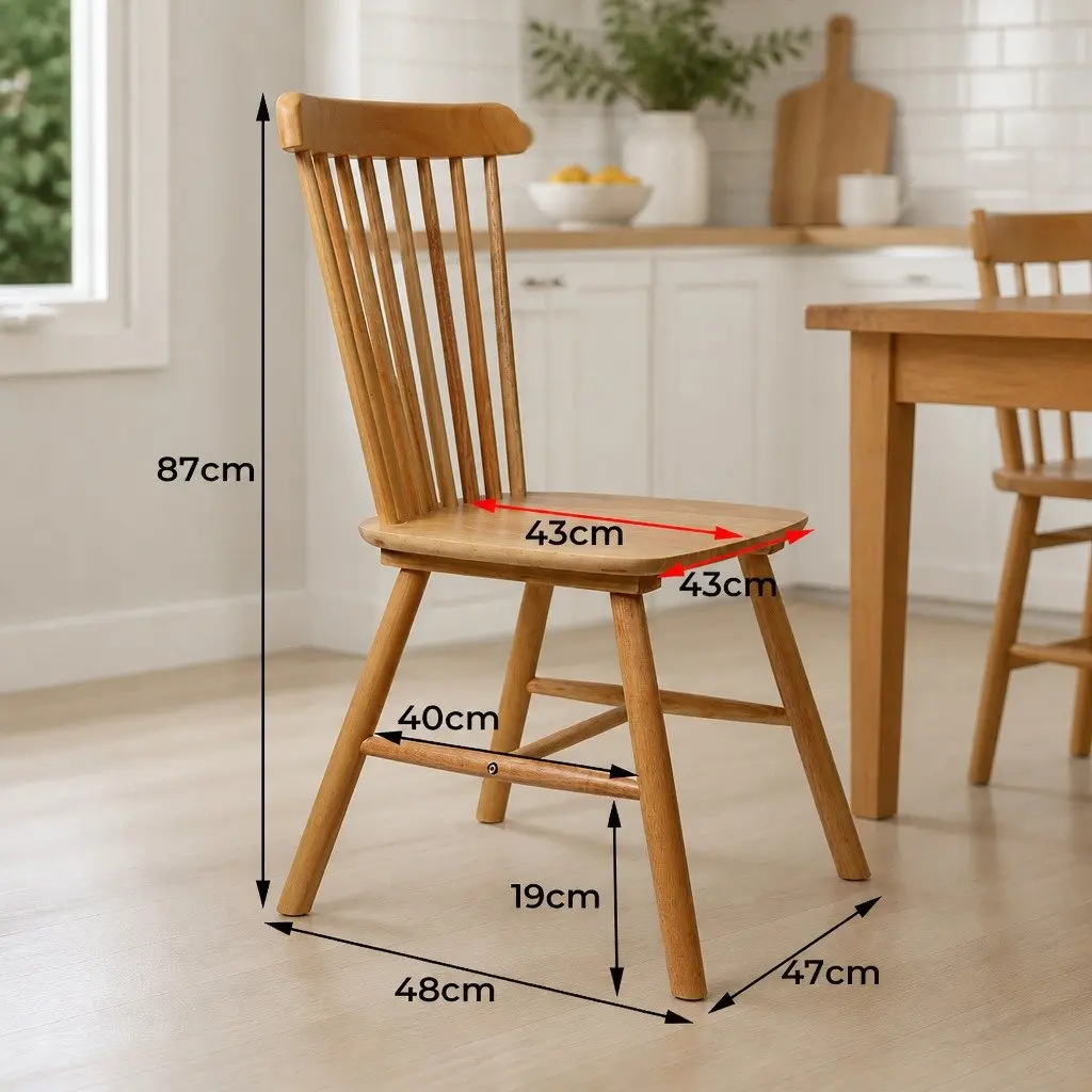 Dining Chairs Oak 6 Piece Classic Windsor Style Solid Wood Kitchen Lounge Seating