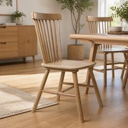 Set of 2 Oak Dining Chairs - Modern and Sturdy