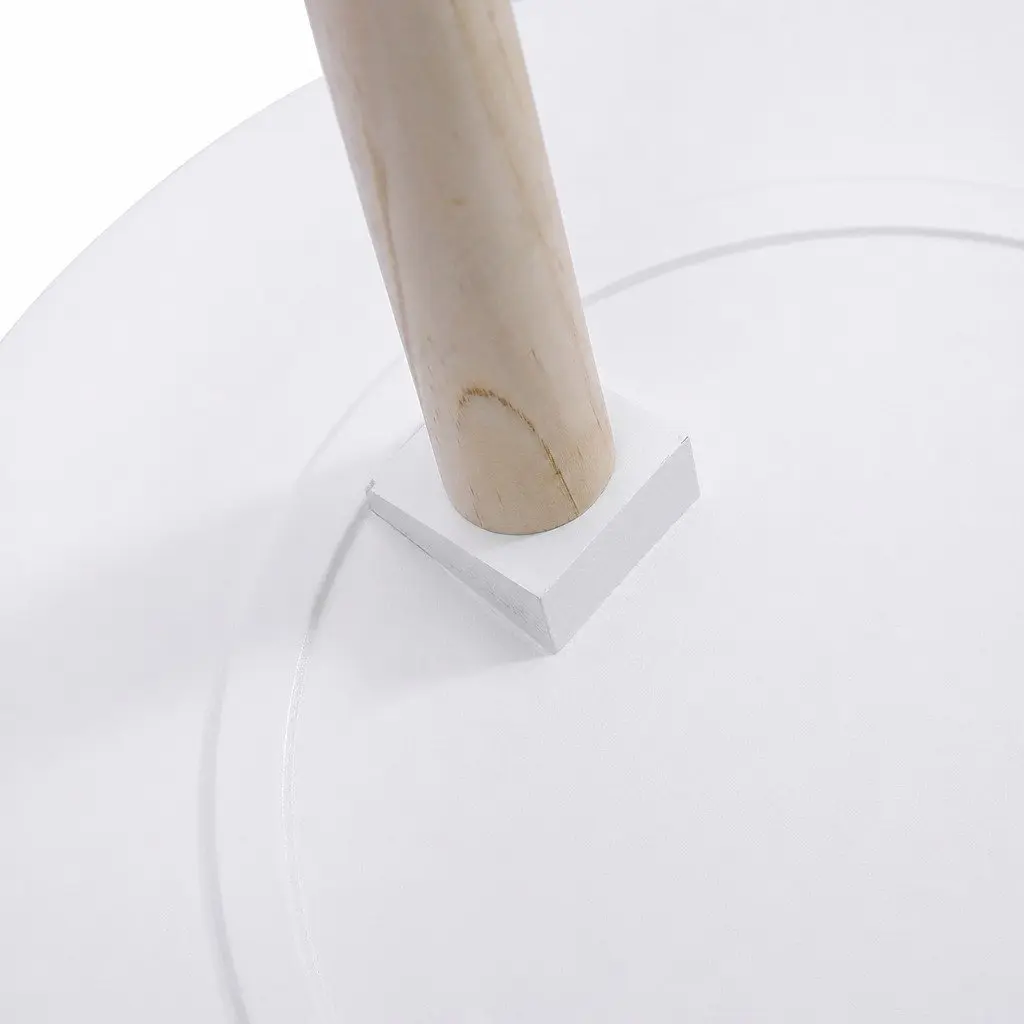 Side Table White Composite Wood 49cm Removable Legs Storage