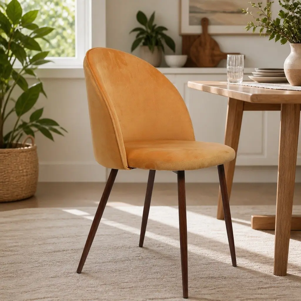 Dining Chairs Set of 4 French Provincial Style Velvet Seat Kitchen Furniture
