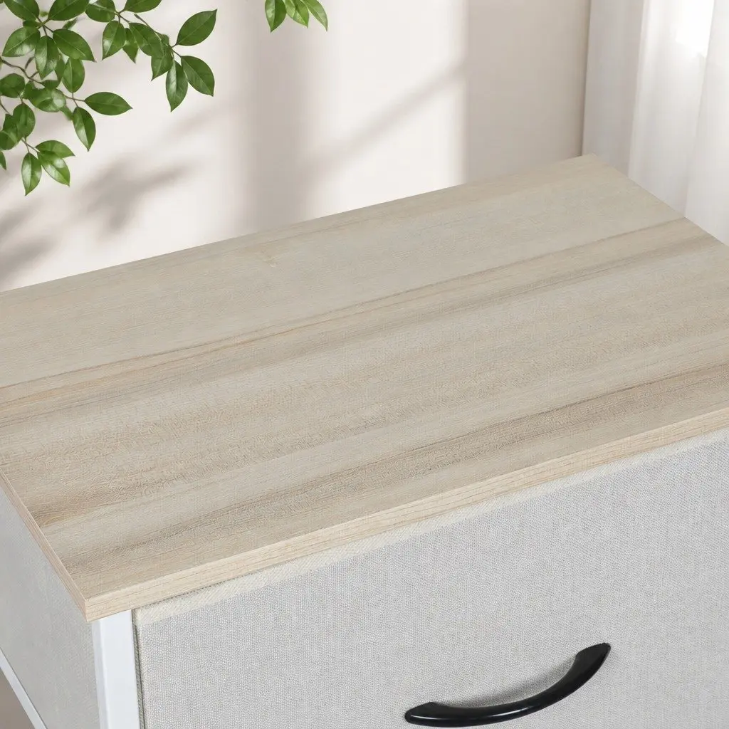 Storage Cabinet Beige 4 Drawer Chest of Drawers Bedroom Organiser Unit