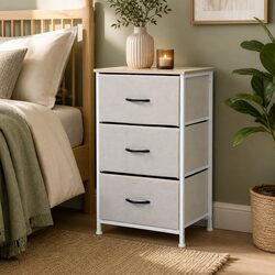 Compact and Versatile Bedside Chest of 3 Drawers