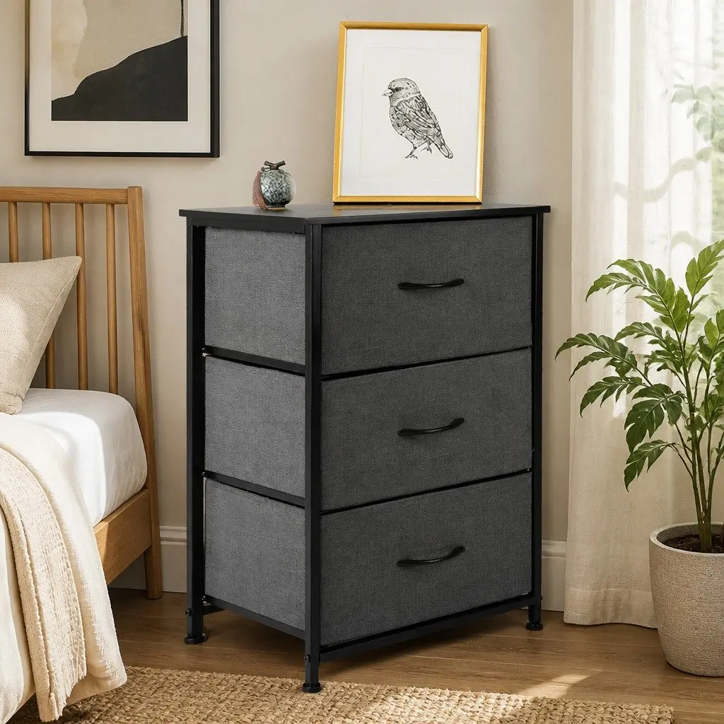 Storage Cabinet Dark Grey 70cm Multi Drawer Organizer for Bedroom Kitchen Living Space