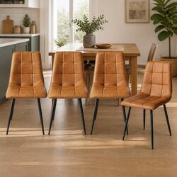 Set of 4 High-Quality Dining Chairs with Foam Cushioning