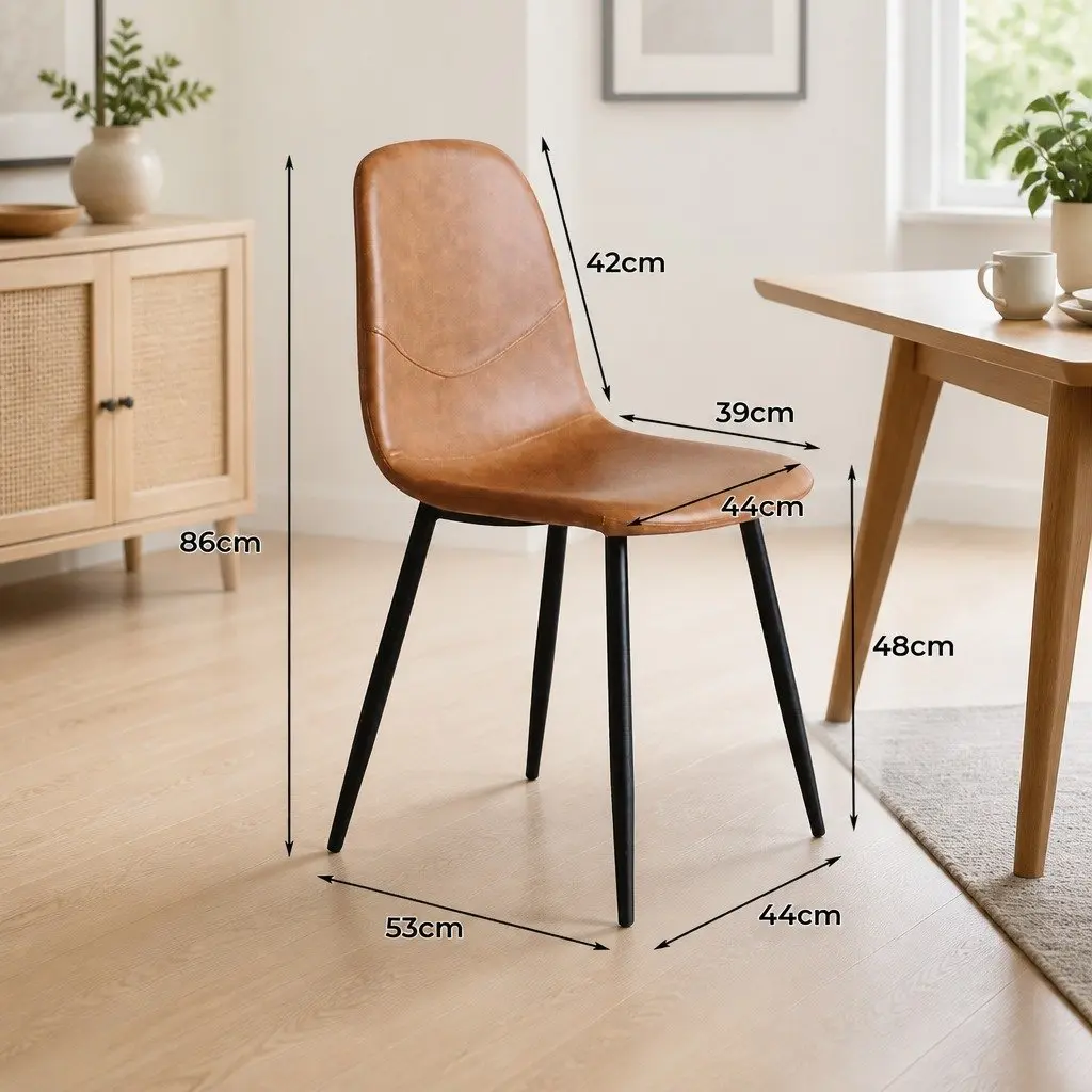 Dining Chairs Brown Set of 8 Padded Seat Backrest