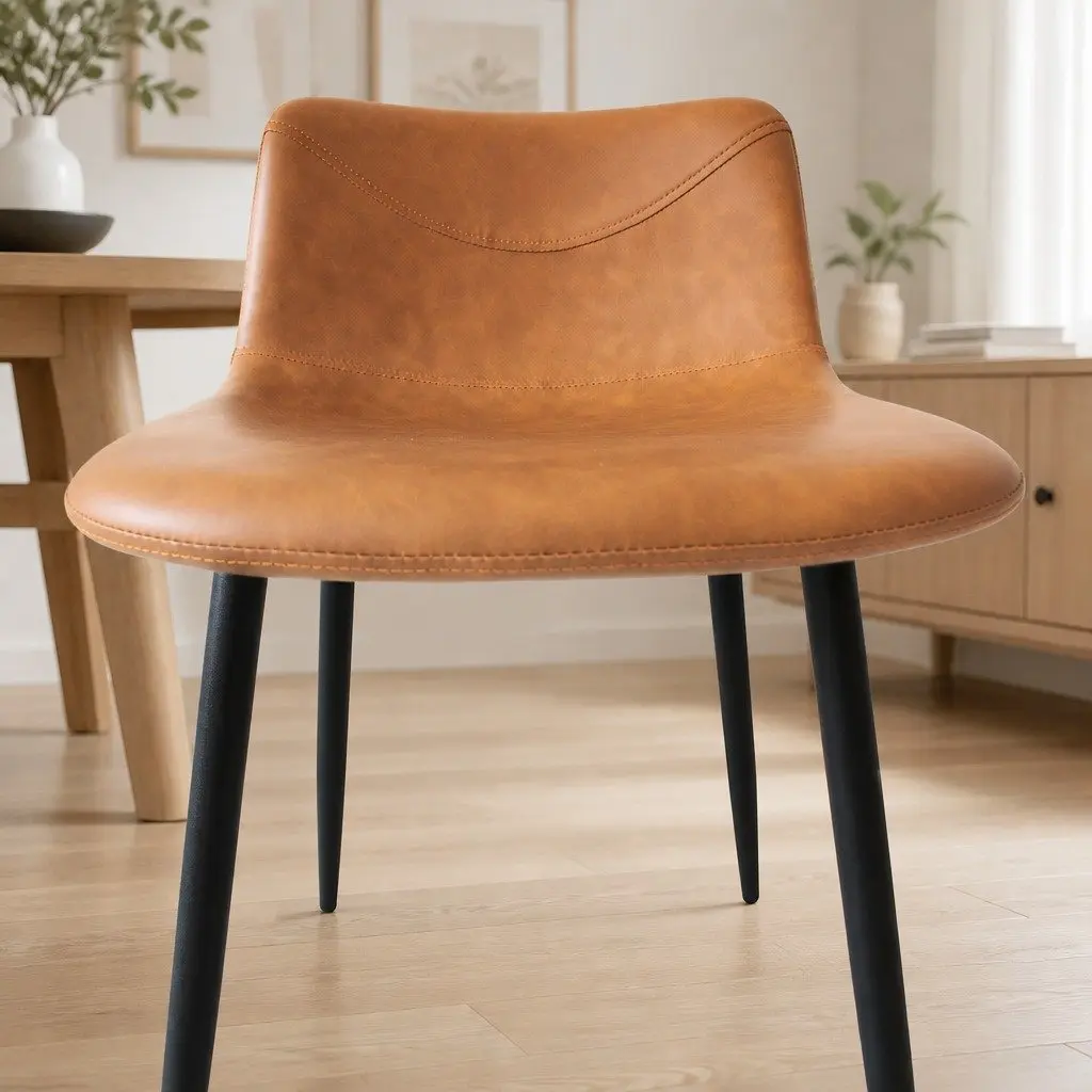 Dining Chairs Brown Set of 8 Padded Seat Backrest