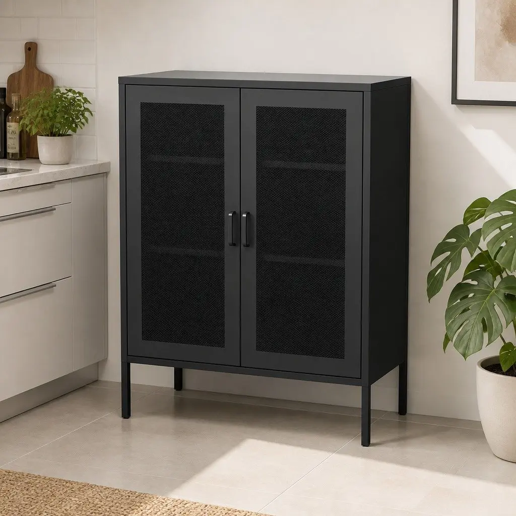 Black Storage Cabinet for Kitchen
