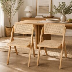 Compact and Sturdy Foldable Dining Chairs - Set of 2