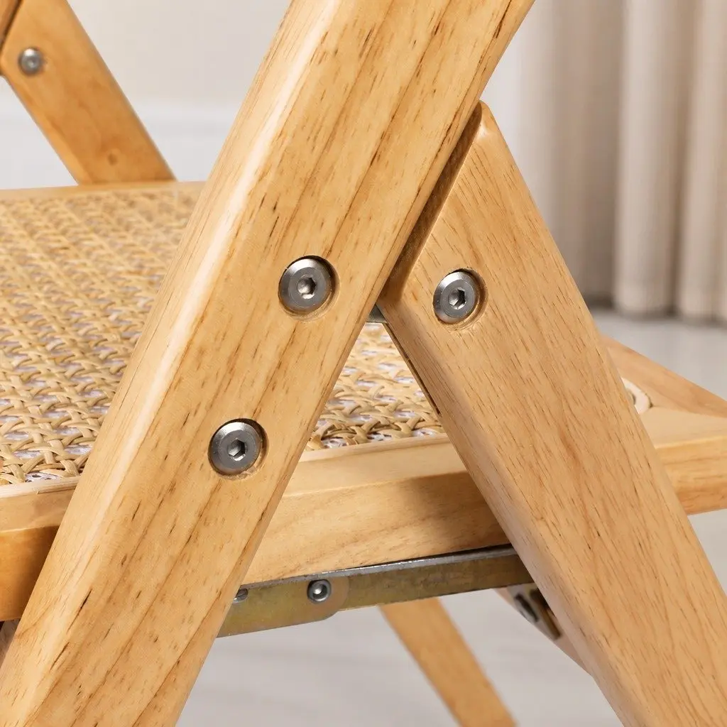Dining Chairs Foldable Set of 2 Natural Wooden Accent Kitchen Furniture