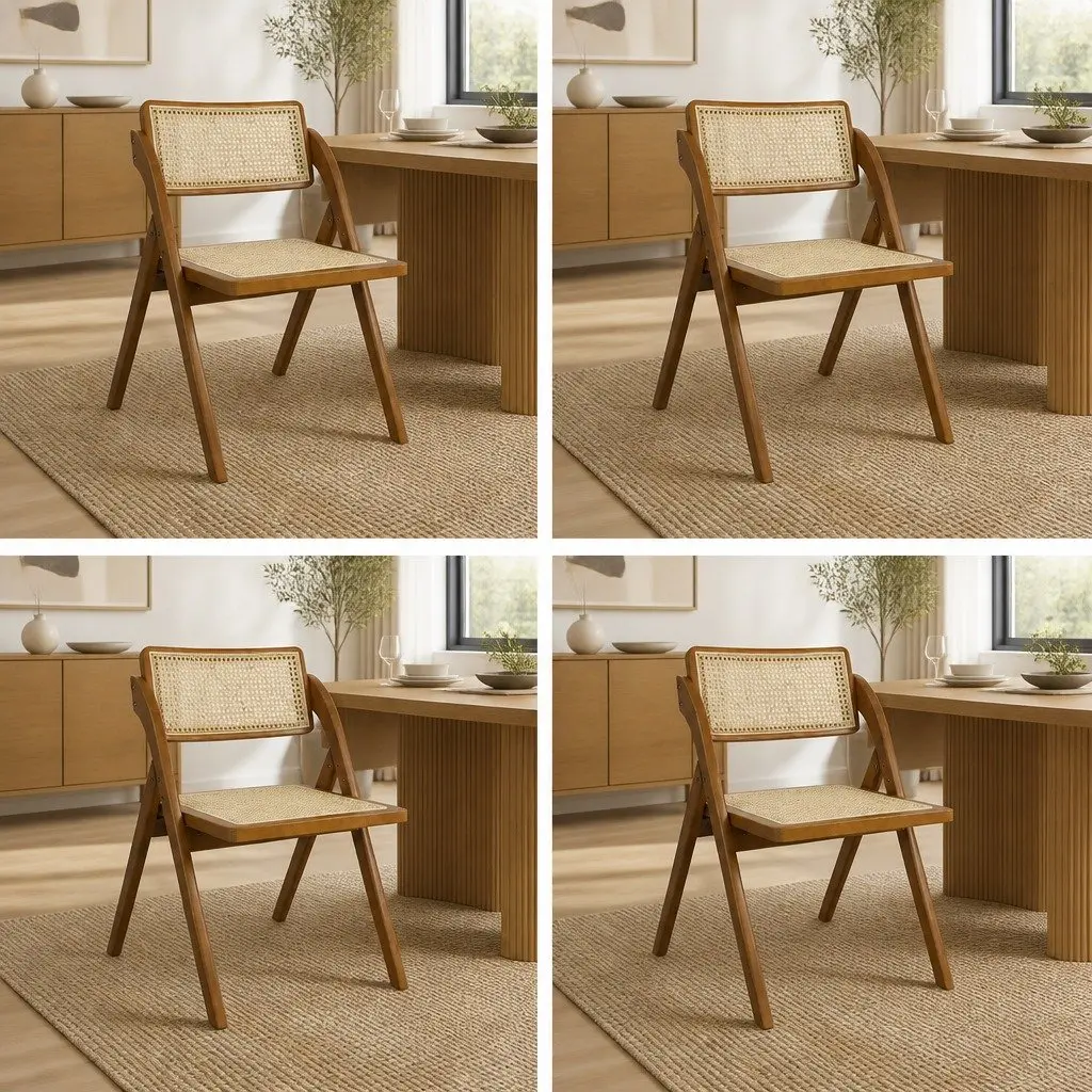 Foldable Rattan Chairs Set