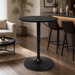 Bar Table Swivel Gas Lift Adjustable Height Counter Stool Desk Black Indoor