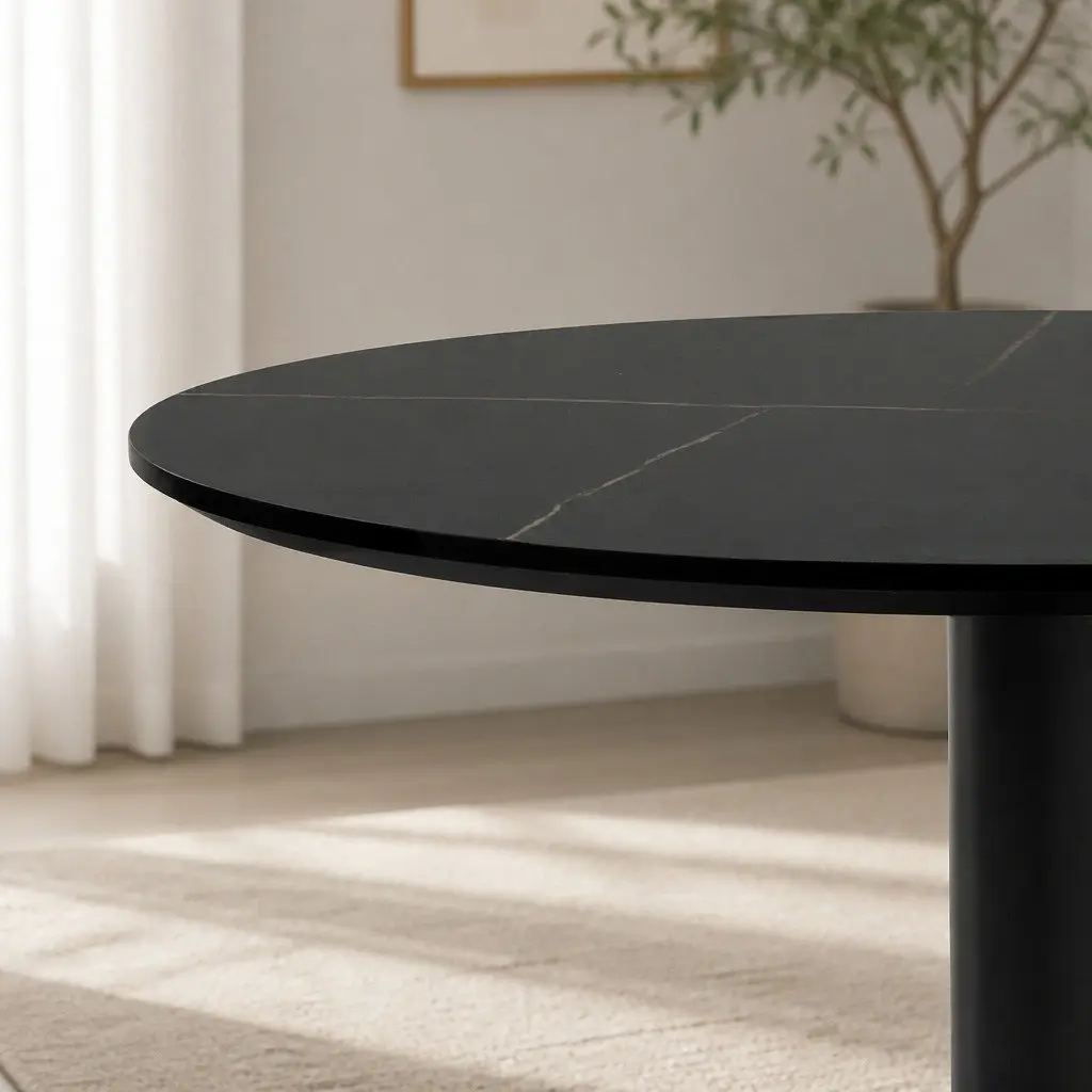 Bar Table Black 60cm Swivel Gas Lift Adjustable Height Indoor