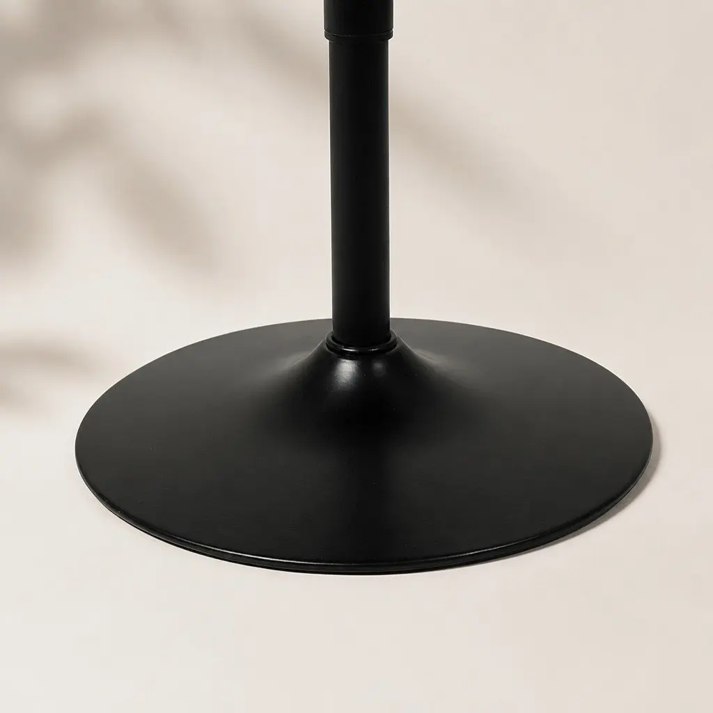Bar Table Black 60cm Swivel Gas Lift Adjustable Height Indoor