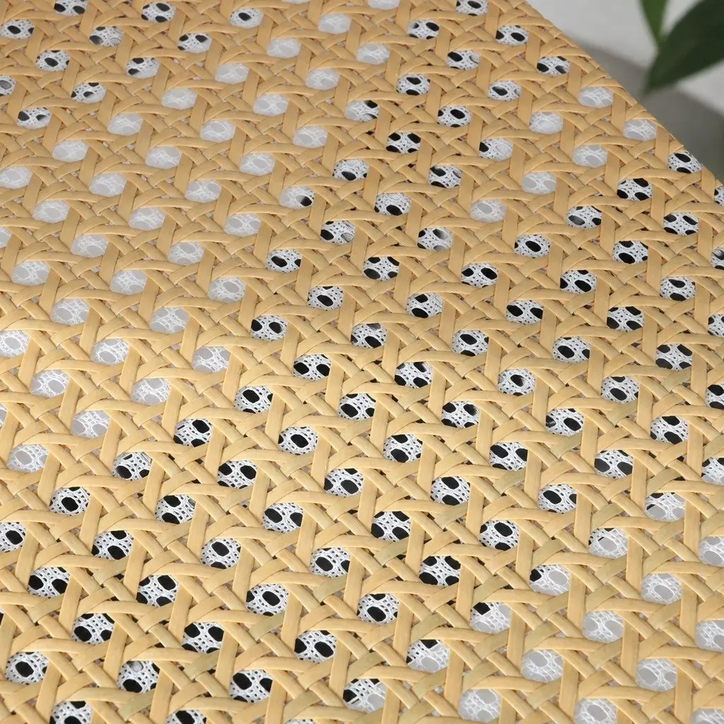 Wicker Armchair Black Set of 6 Rubber Wood Frame Rattan Backrest Double Layer Elastic Seat Cushion