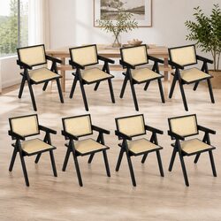 Friendly Black Wicker Armchair Set of 8 for Your Space