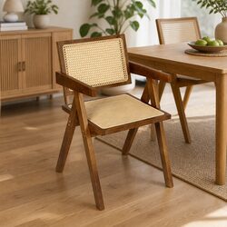 Dining Chair with Rattan Seat, Built to Last