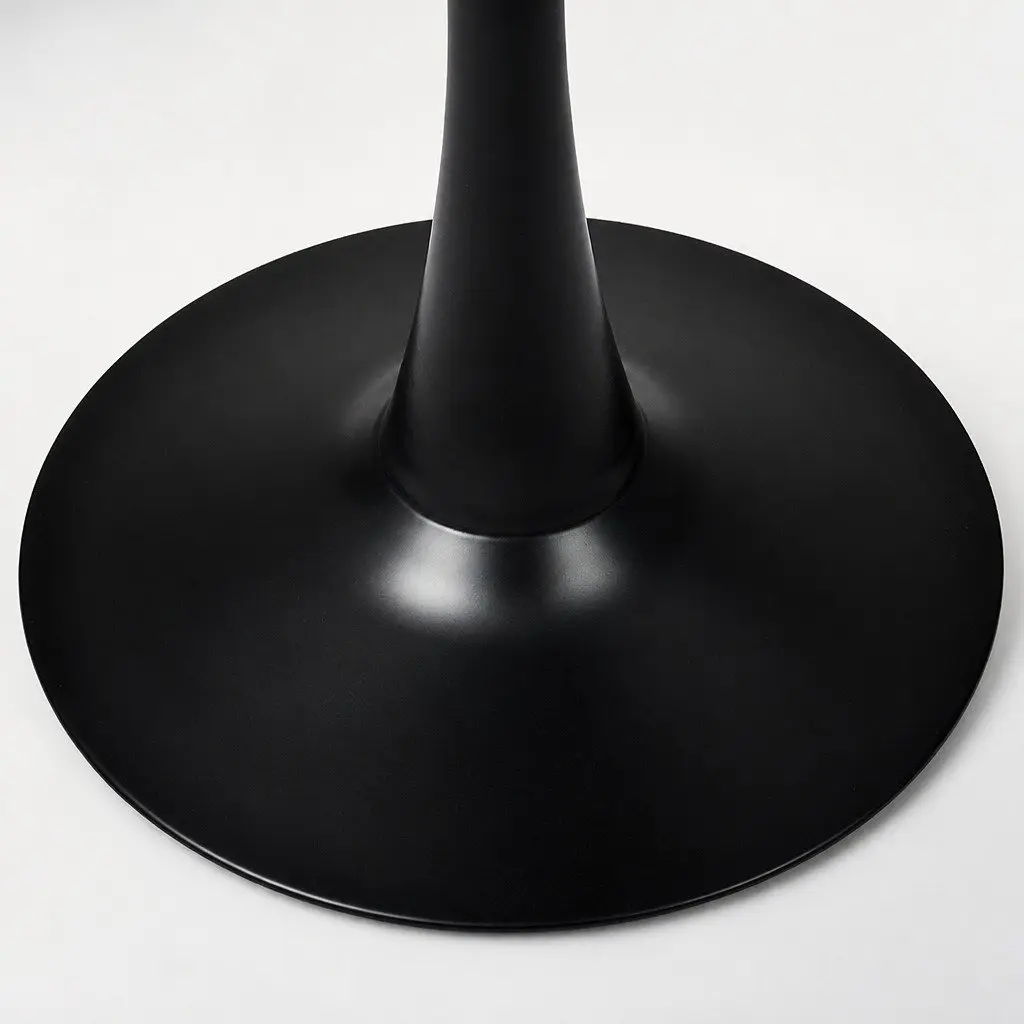 Round Bar Table High Top Pub Tables Gloss Marble Black Pack of 2