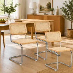 Concise & Sturdy Rattan Dining Chairs Set of 4