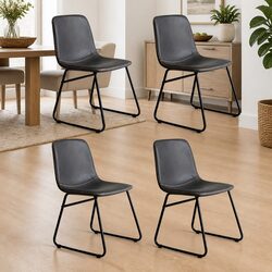 Set of 4 Durable Retro Dining Chairs - Ergonomic Design