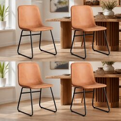 4 Dining Chairs with Padded Seats and Strong Legs