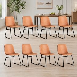 Dining Chairs Set of 8 Kitchen Seating PU Leather Upholstered Padded Ergonomic