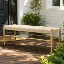 Compact and Comfortable Wicker Bench for Two