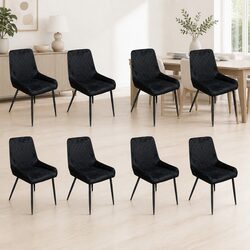 Concise Dining Chair Set: 8 Chairs, Velvet Seats