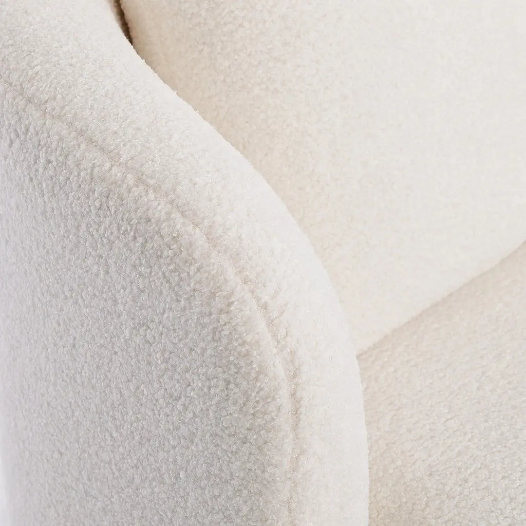 Swivel Armchair Fleece Upholstery 360 Degree Rotating Single Sofa Accent Barrel