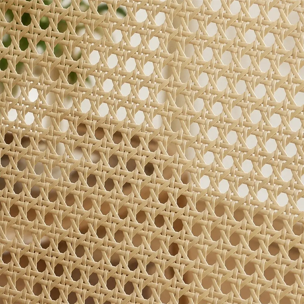 Dining Chairs Set of 8 Armless Rattan Weave Upholstered Seat Natural Wood Frame