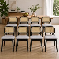 Set of 8 Rattan Weave Chairs: Stylish and Functional