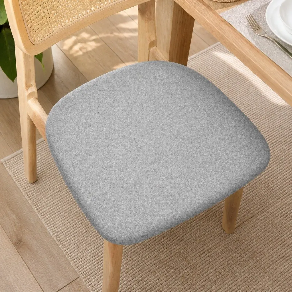Dining Chair Rattan Armless Wood Natural Set of 6 Kitchen Furniture Seat