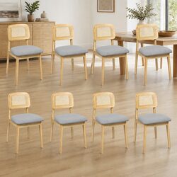 Natural Wood Dining Chairs - 8 Rattan Weave Options
