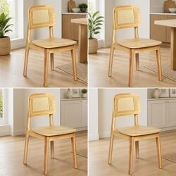 Friendly Rattan Cane Dining Chair Set - 4 for You