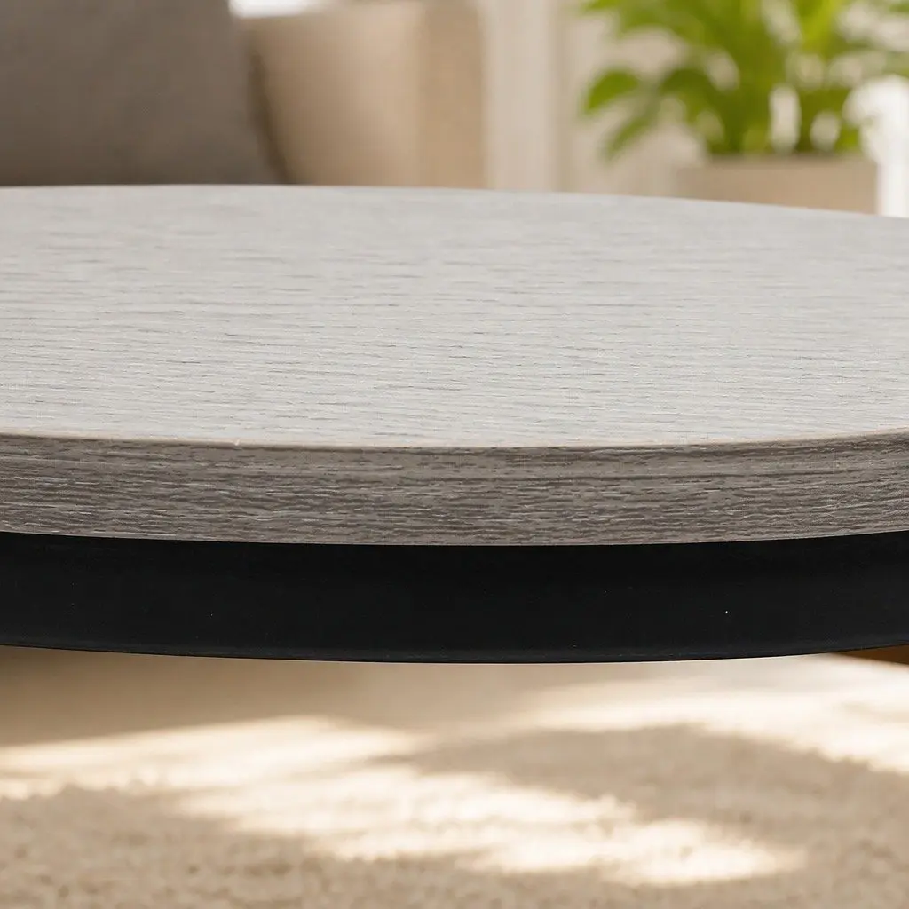 Round Nesting Coffee Table Set Wood Side Table Space Saving Living Room Accent