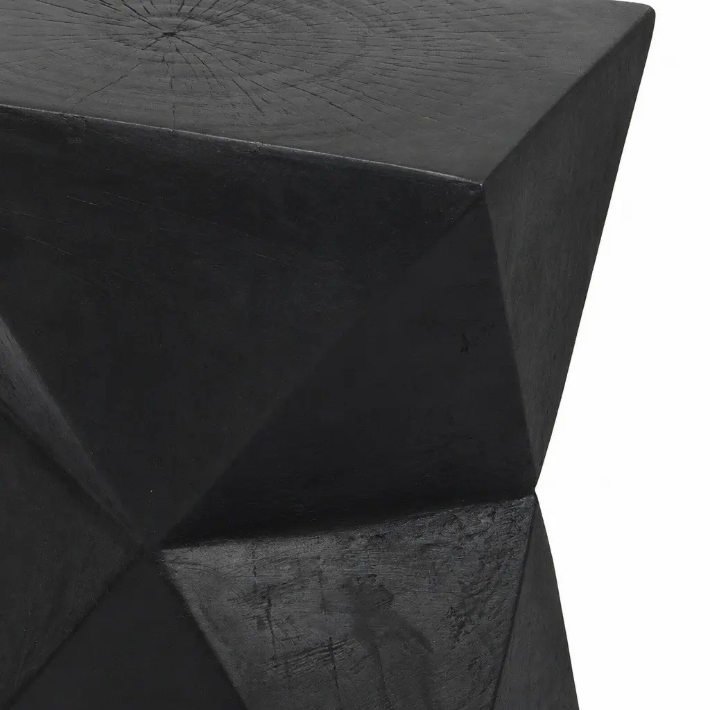 Geometric Side Table Terrazzo Magnesium Cement Nightstand Accent Stool